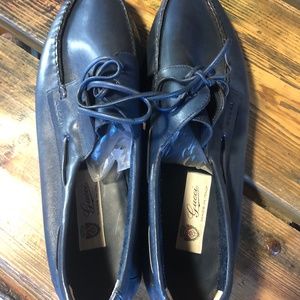 Gucci blue leather deck shoes size 48m